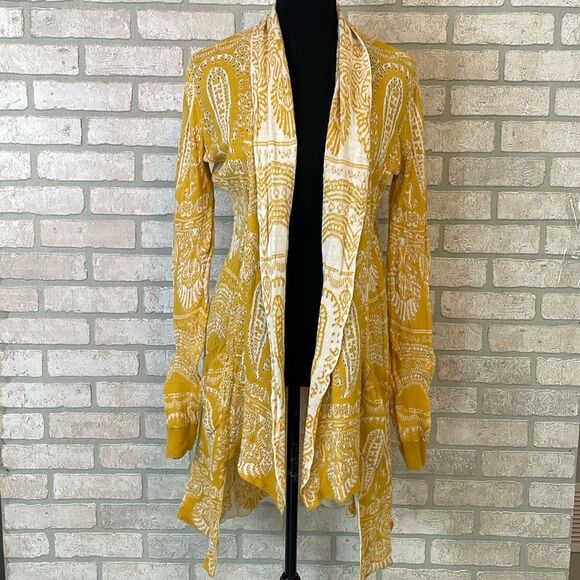 Sun & Shadow sunshine Yellow Long open Cardigan size M - Picture 1 of 9